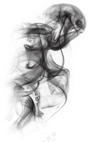 黑色缥缈缭绕烟雾元素免抠图片素材