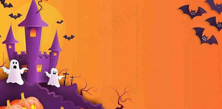 万圣节南瓜灯捣蛋恐怖背景