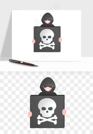 卡通小偷黑客png免抠