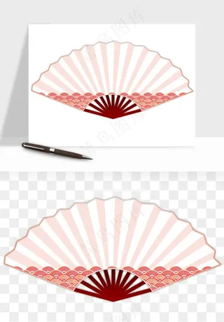 古风扇子元素png免抠