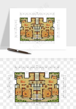 楼盘户型建筑图png免抠