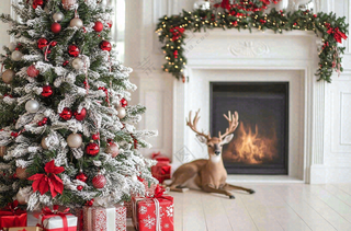 圣诞节室内装饰节日氛围摄影图