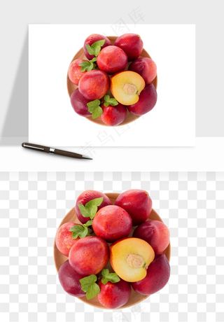 桃子油桃黄桃水果png免抠