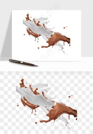 飞溅的牛奶牛奶杯元素png免抠