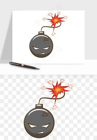 卡通地雷炸弹png免抠