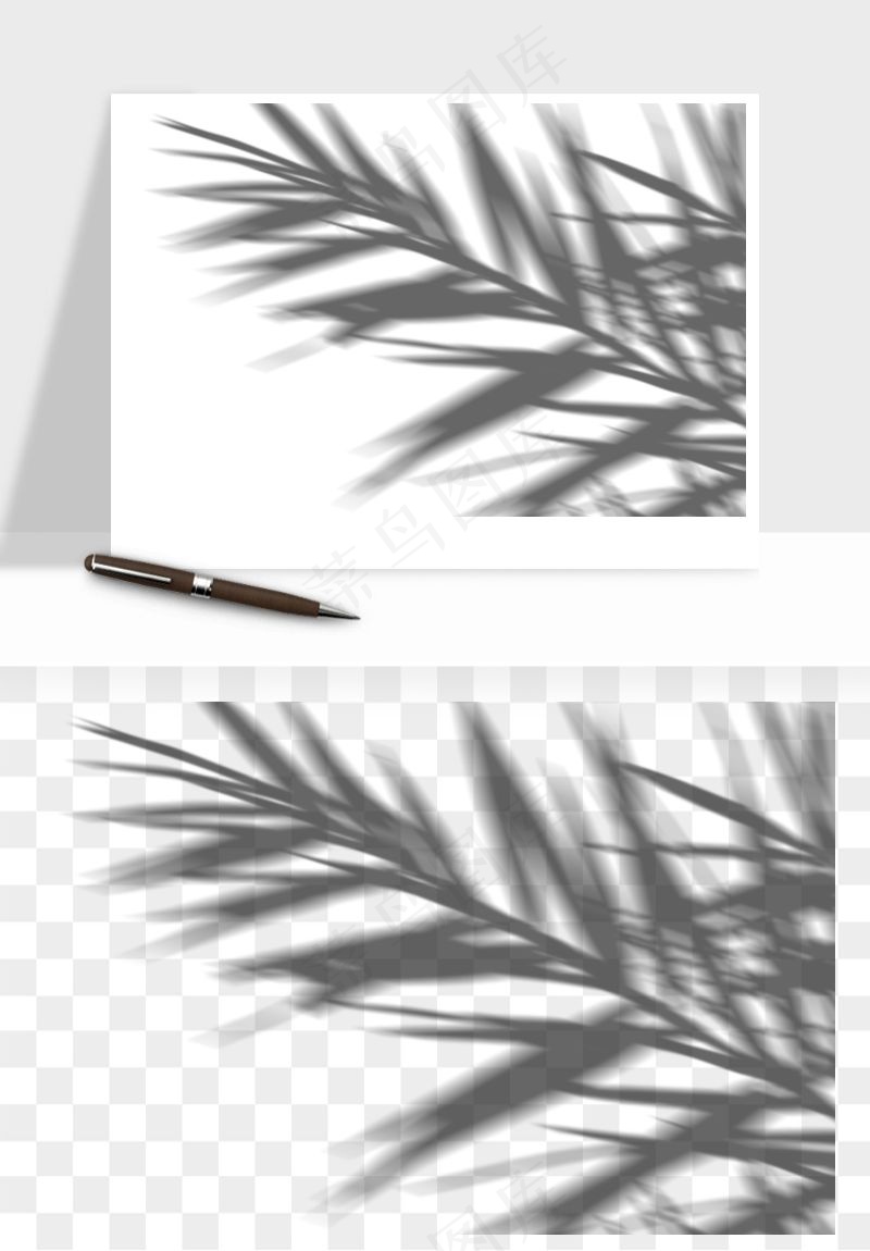 阴影植物窗户投影免抠元素