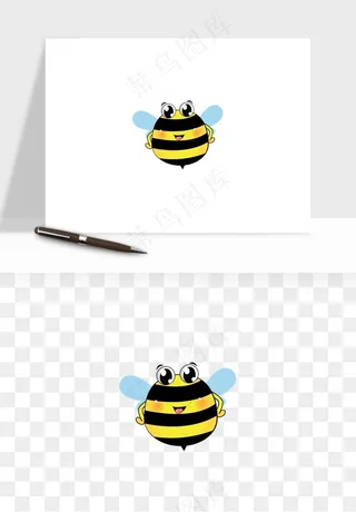 卡通蜜蜂采蜜png免抠