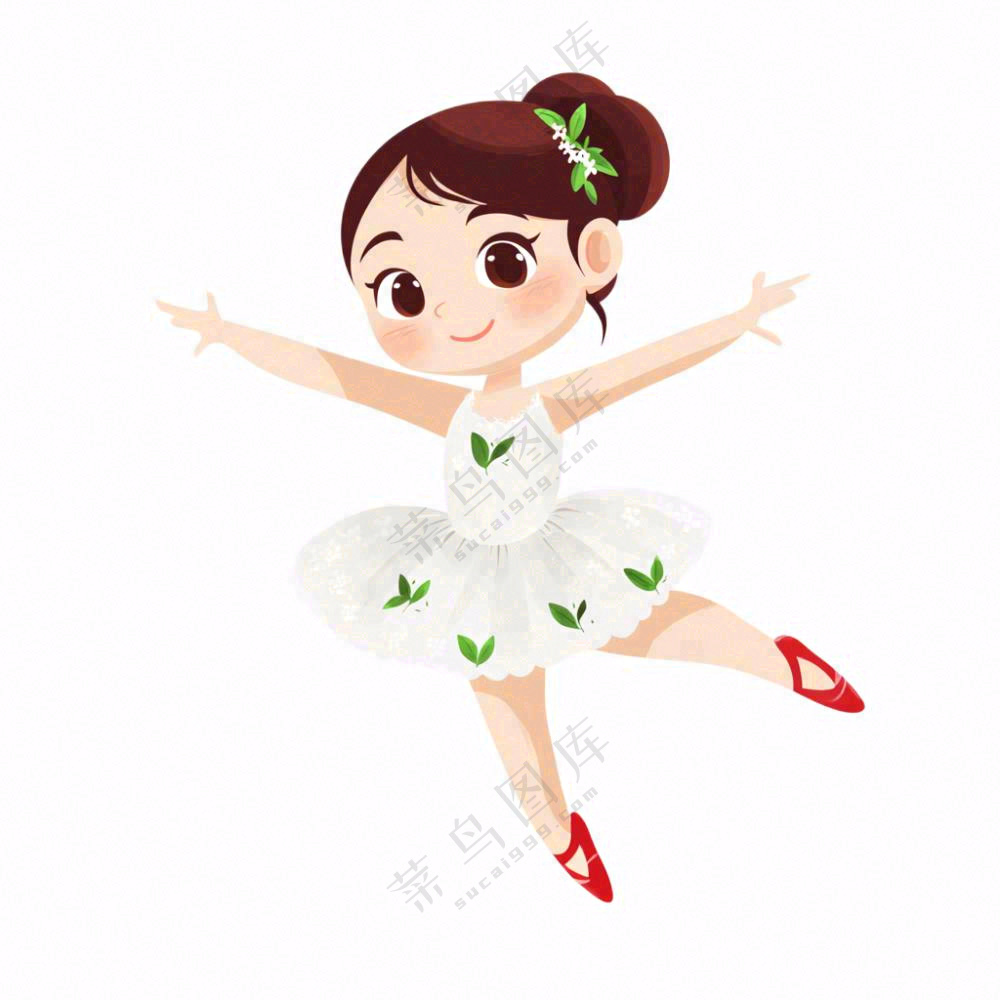 跳舞的女孩舞蹈艺术芭蕾舞卡通插画免抠