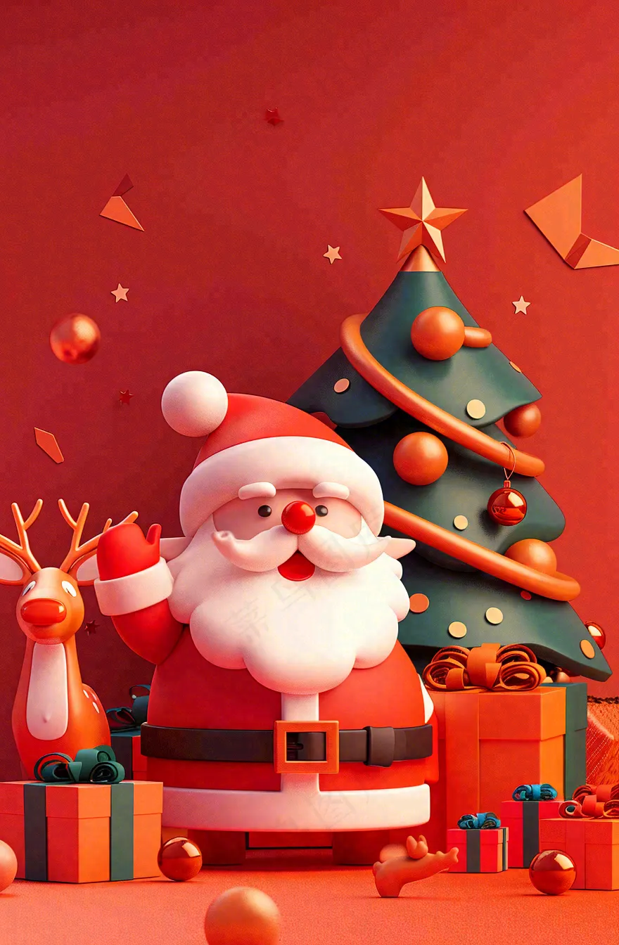 圣诞节卡通插画背景