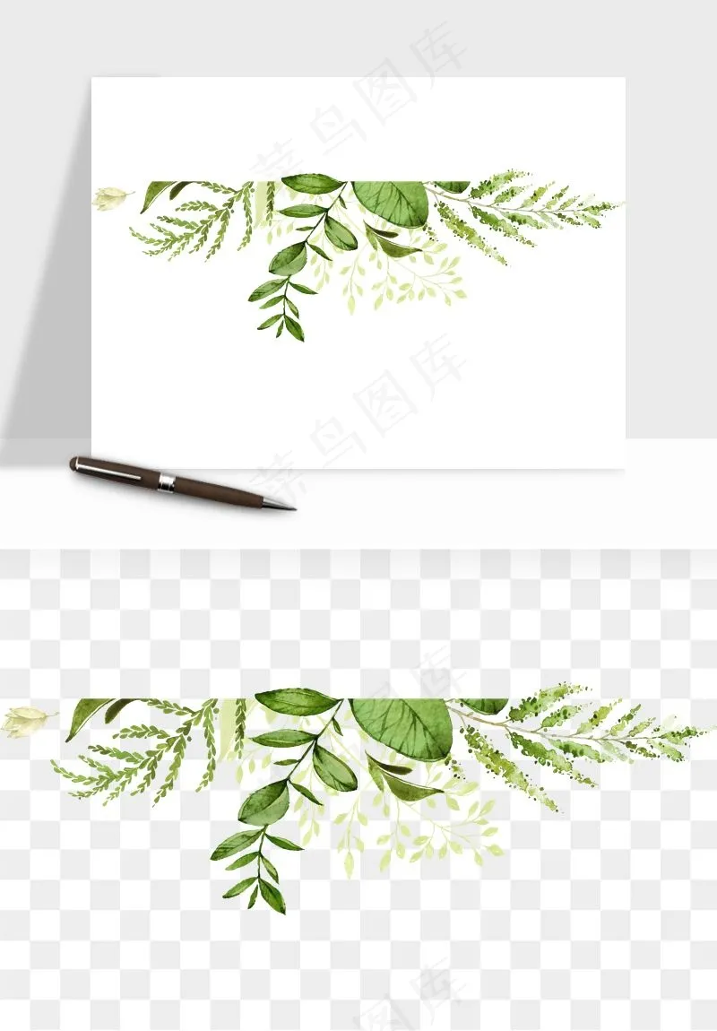 清新手绘植物png免抠