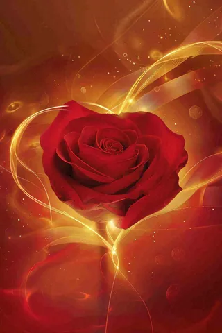 红色玫瑰花鲜花光线插画背景