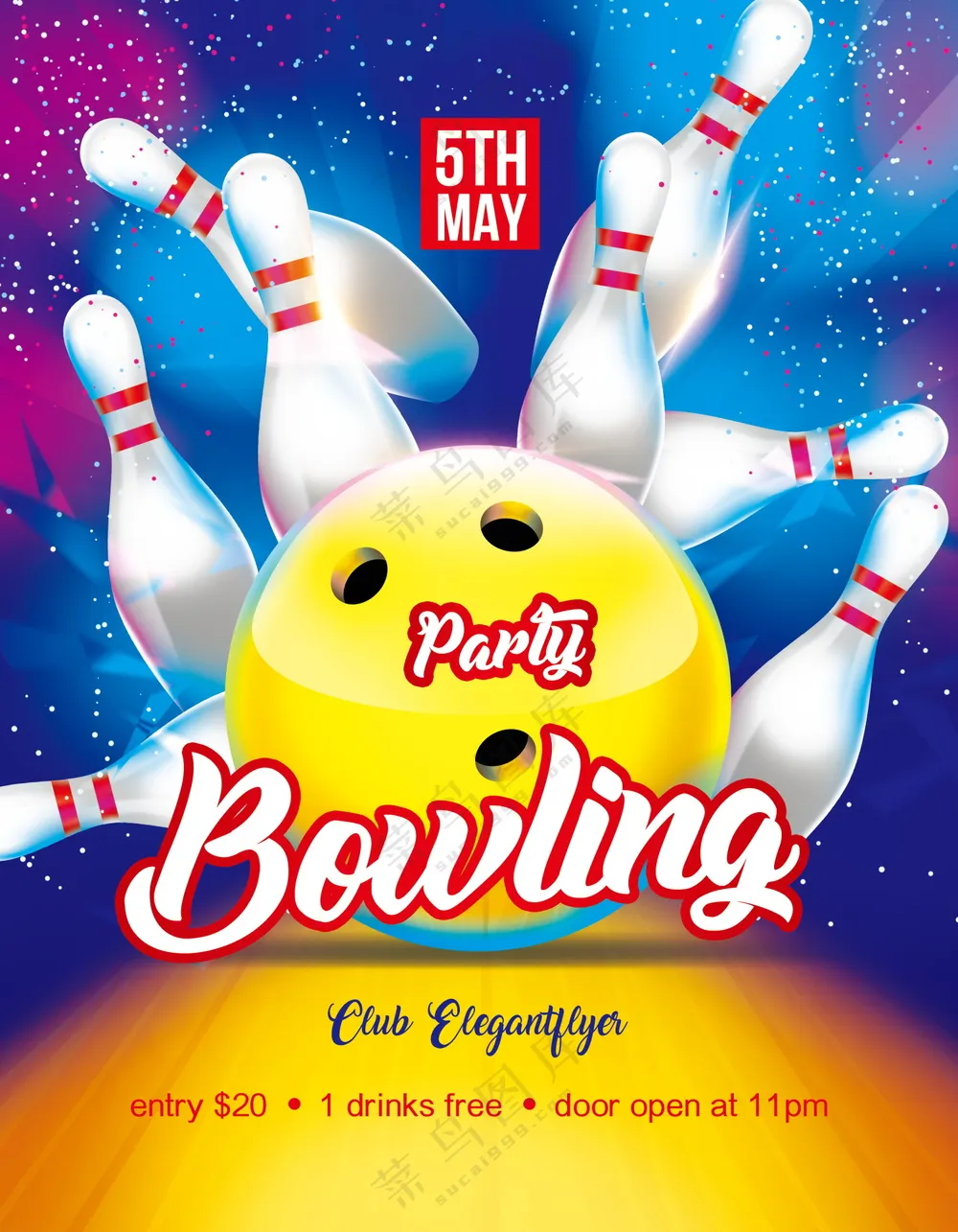保龄球海报素材