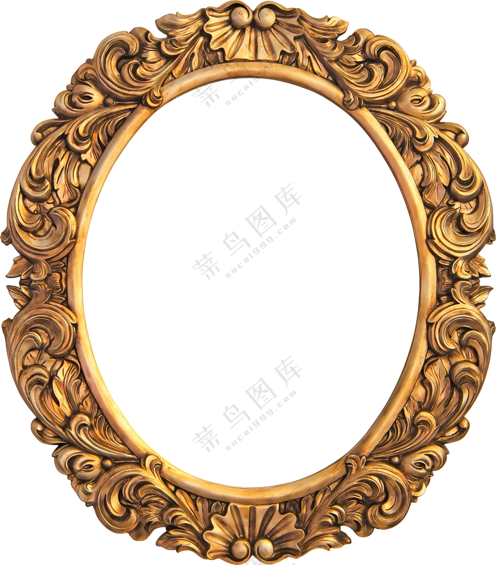 欧式花纹圆形相框