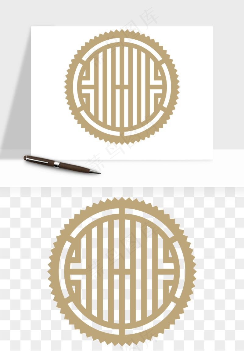 中式镂空古典图案png免抠