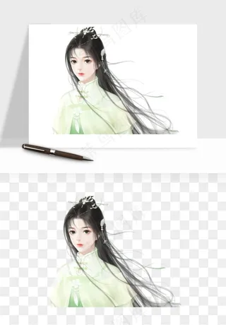 古风美人女子背影png免抠