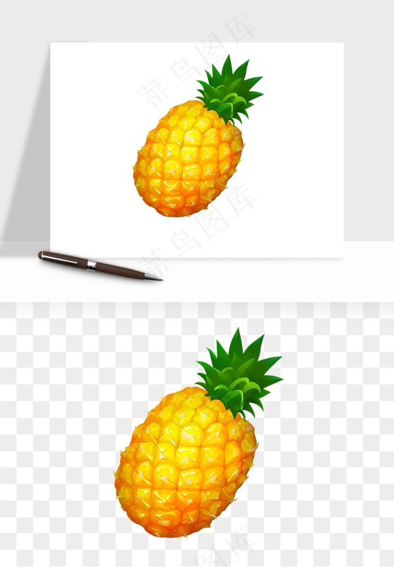菠萝水果png免抠