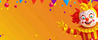 卡通插画马戏团小丑搞怪娱乐快乐表演愚人节插画背景
