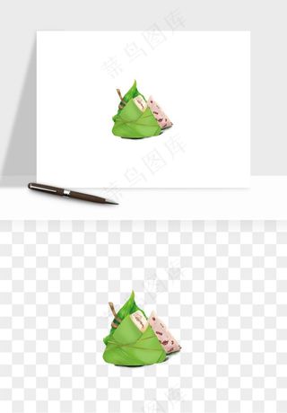 国潮粽子手绘肉粽png免抠