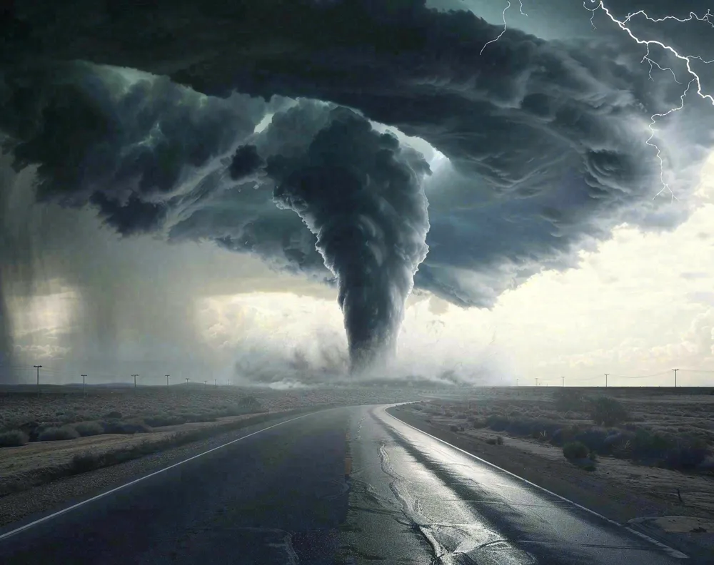 龙卷风自然灾害天气背景