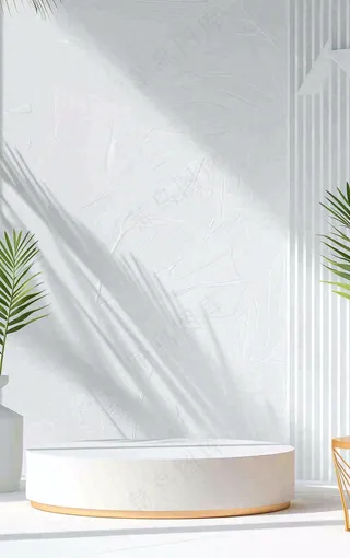 美妆护肤3d展台清新背景