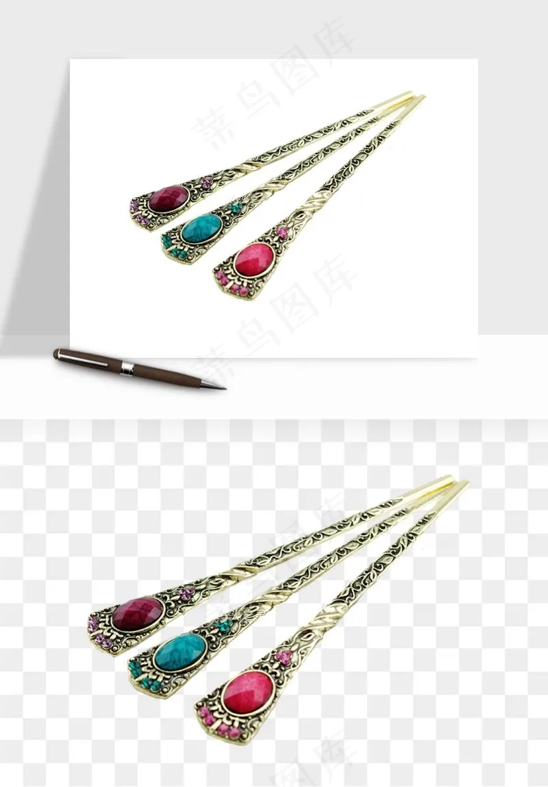 古风发簪头饰配饰png免抠