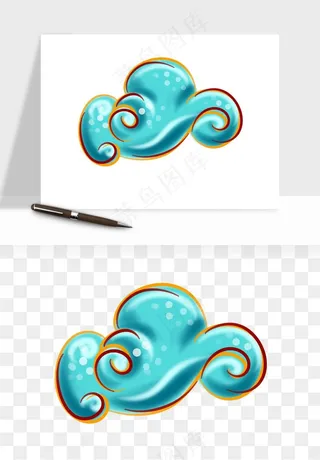 国潮敦煌云纹祥云云彩png免抠