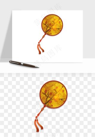 古风扇子元素png免抠