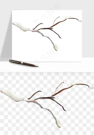 雪树枯树冬天树木png免抠