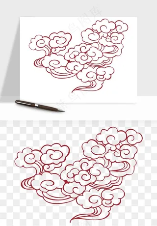 国潮祥云矢量png免抠