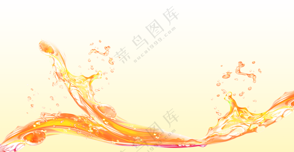 飞溅效果橙色汁水液体免抠图片素材