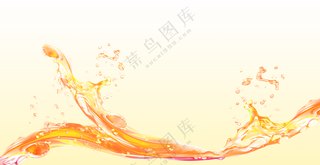 飞溅效果橙色汁水液体免抠图片素材