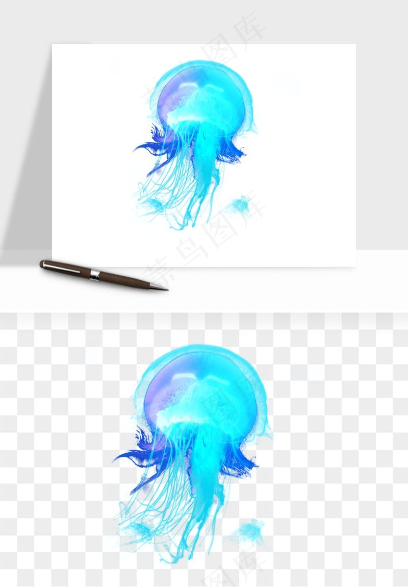 水母章鱼海底生物png免抠图