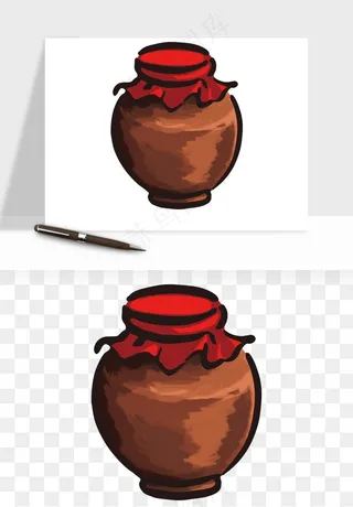 酒坛酒瓶酿酒酒缸png免抠