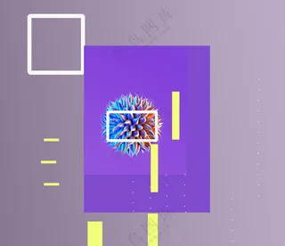 紫色简约视觉排版海报