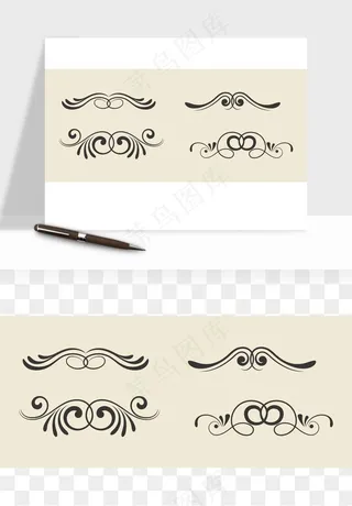 欧式花纹花边矢量png免抠