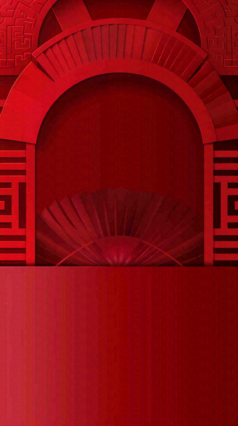 中国红立体元素节日喜庆大气庆祝小年除夕夜新年国庆背景