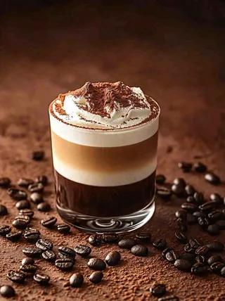 雪顶咖啡拿铁饮品摄影图