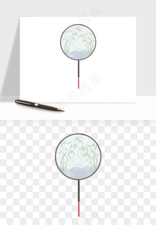 古风扇子元素png免抠