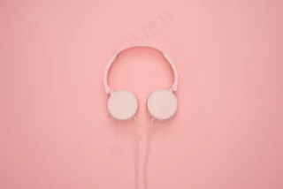 粉色背景 耳机 创意素材