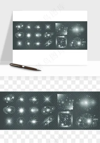 白光点光星光光效矢量png免抠