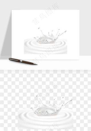 飞溅的牛奶牛奶杯元素png免抠
