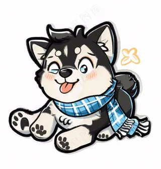 小狗宠物动物卡通插画免抠