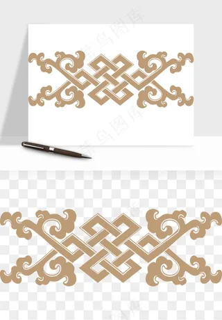 中式边框花纹图案png免抠