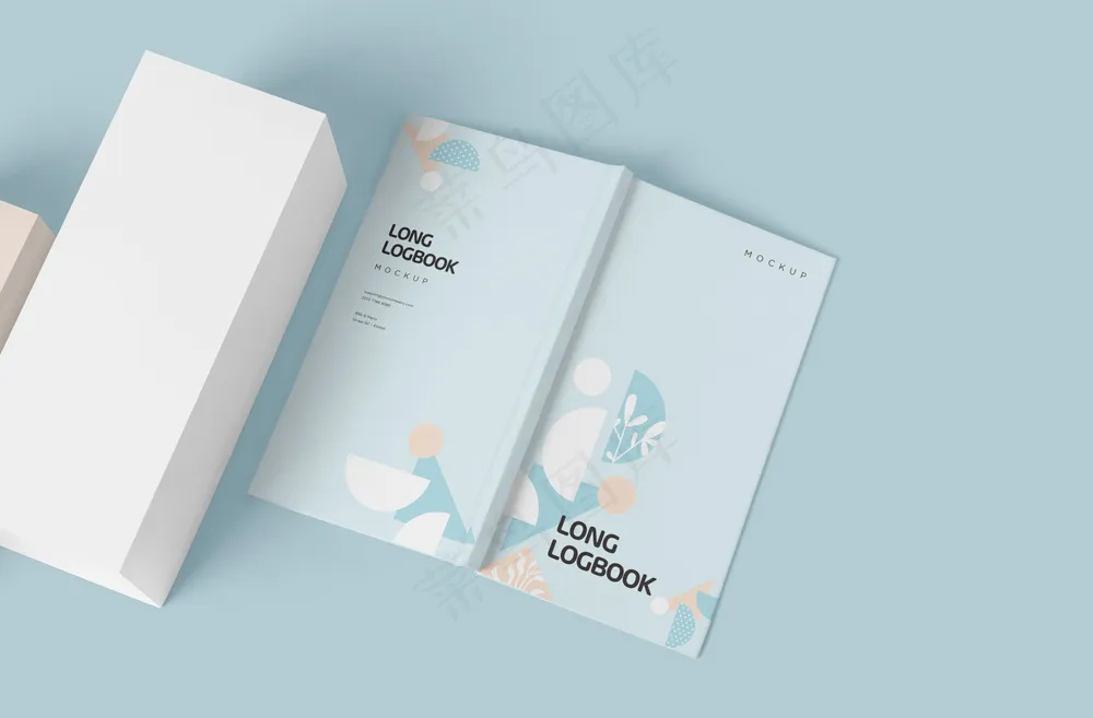 蓝色清新几何元素书籍样机-03