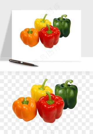 青圆椒蔬菜png免抠
