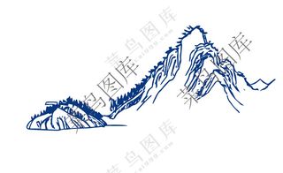 矢量简画山峰