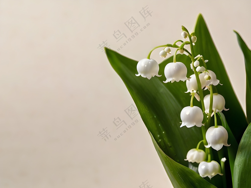 白色铃兰花叶子