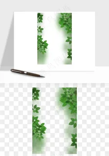 绿叶虚化前景树枝png免抠