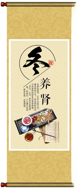四季养生挂画卷轴72DPI海报