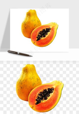 木瓜水果png免抠